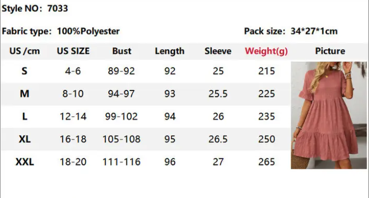 Lovesoft - Wholesale Dress - Women's - Women Ruffle Sleeve A Line Tiered Flowy Casual Trendy Mini Dress15