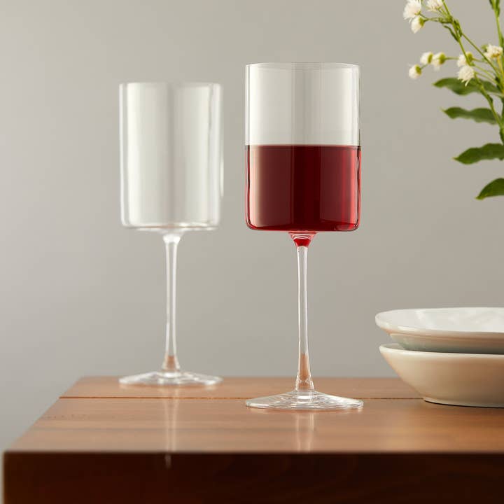JoyJolt - Wholesale Wine Glass - Claire Crystal Stemmed Red Wine Glasses - Set of 24
