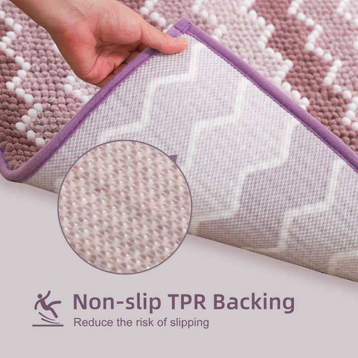 Kasentex – Tapete de banho por atacado – Tapete de Banheiro Macio de Chenille com Design Geométrico Antiderrapante19