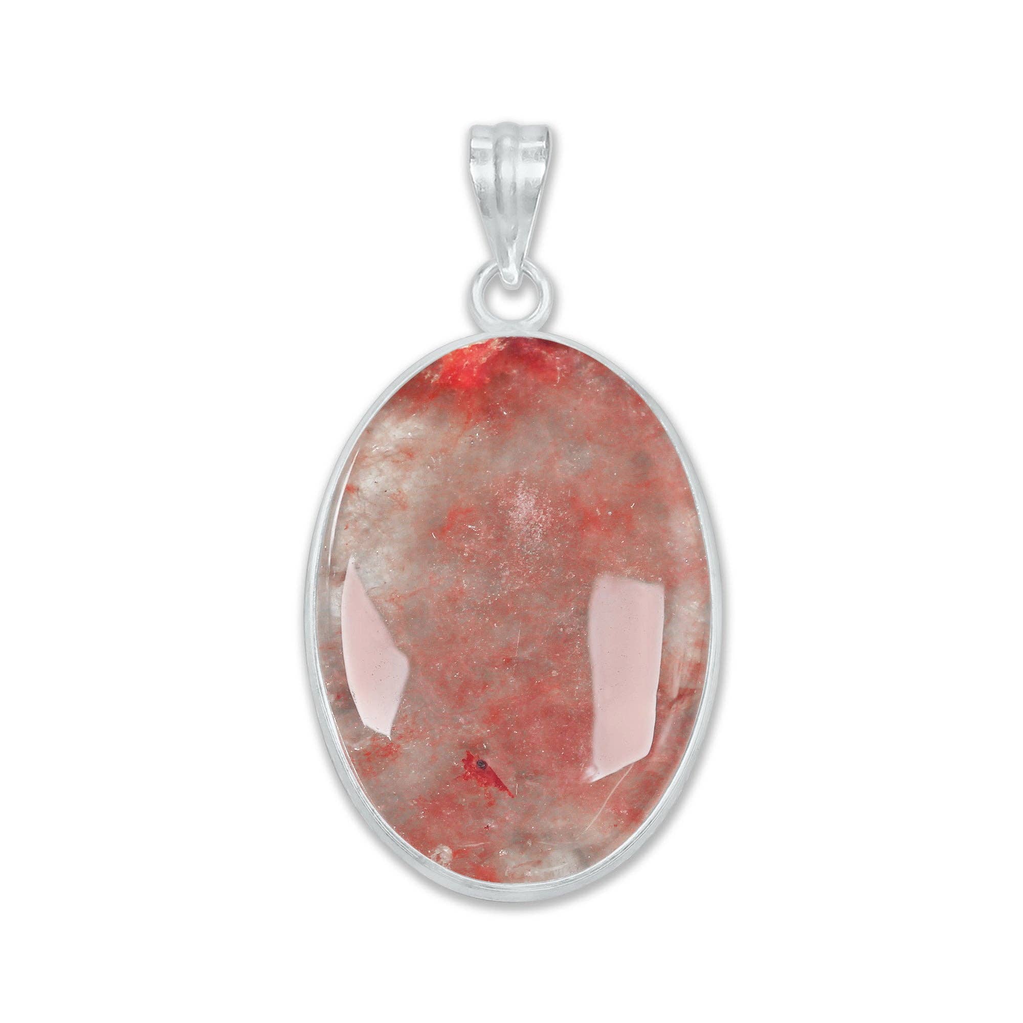 Handmade Jewels – wholesale Individual charm/pendant – Cherry Quartz Minimalist Pendants -  Handmade, Silver-Plated Brass, Wholesale Crystal Jewelry6