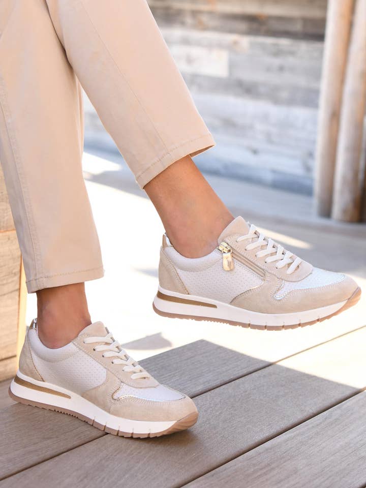 Fancy zippered and laced sneakers (2008826_0032) for wholesale by PEDICONFORT