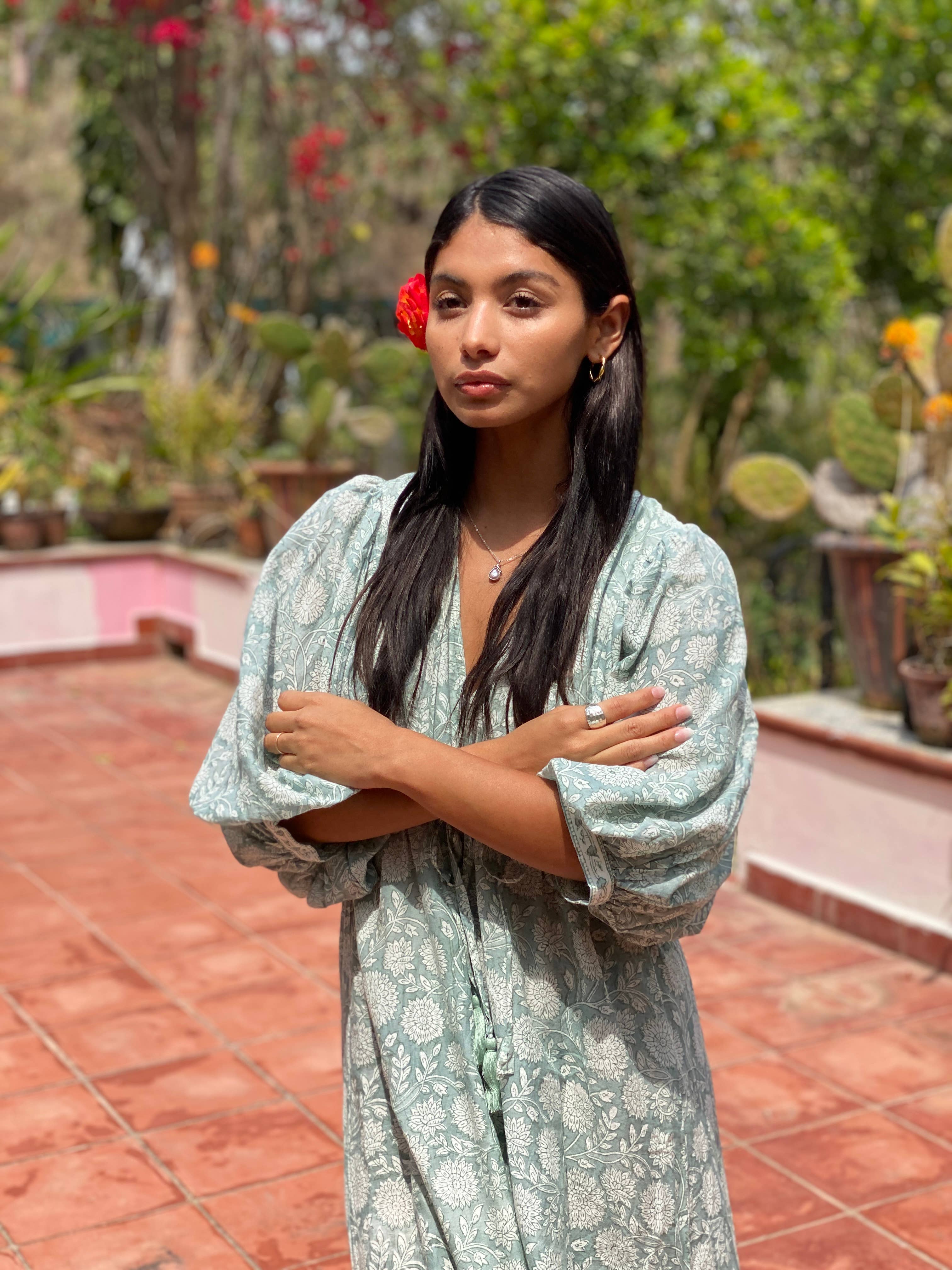 The Fox and The Mermaid - Wholesale Dress - Women's - Block Printed Drawstring Cotton Dress (Indra)12