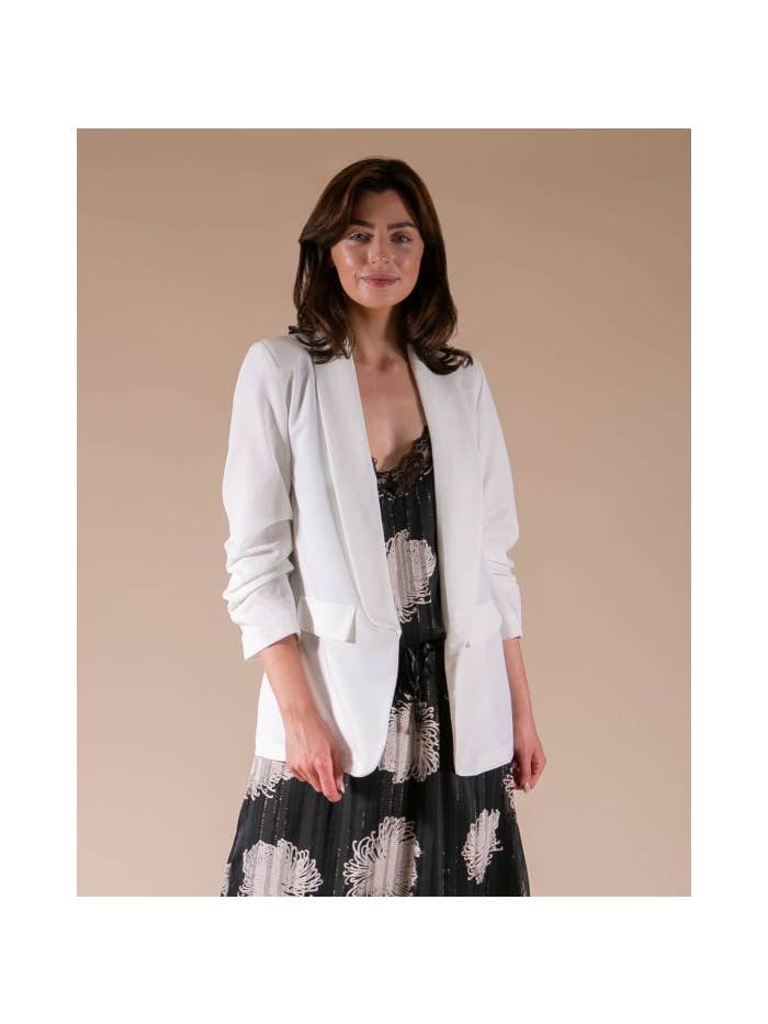 Kurt Muller - Wholesale Blazer - Women's - Oversized Rouched Sleeve Blazer