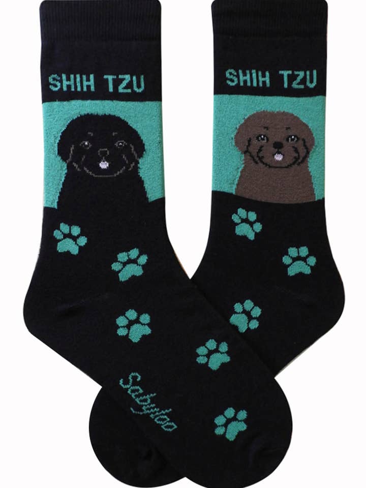Sabyloo - Wholesale Socks - Unisex - Shih Tzu Dog Socks Dark
