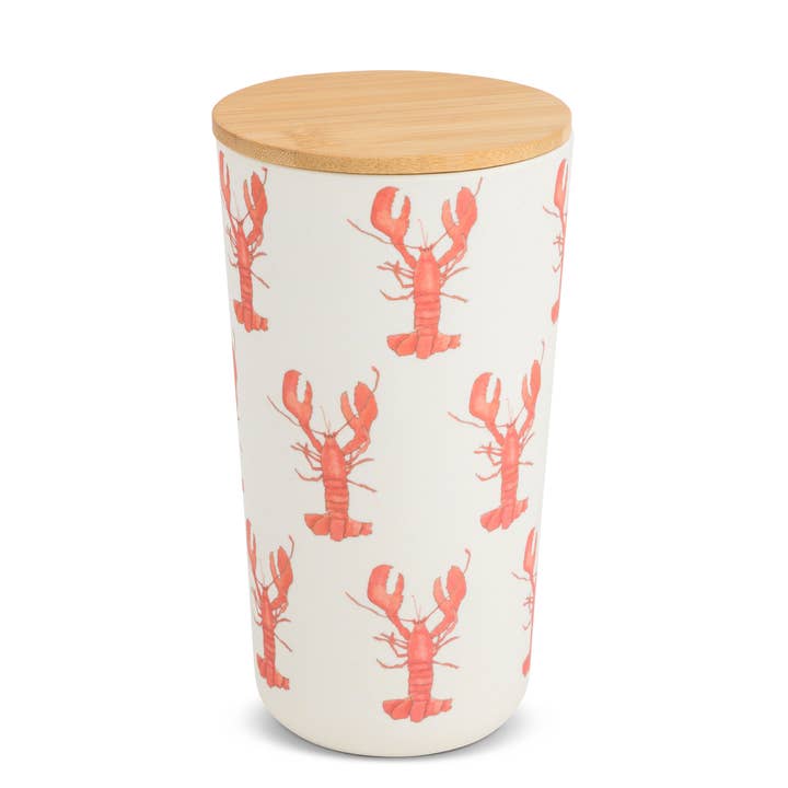 Core Home - Wholesale Canister - 46oz Sara Fitz Bamboo Fiber Food Canister Lobster