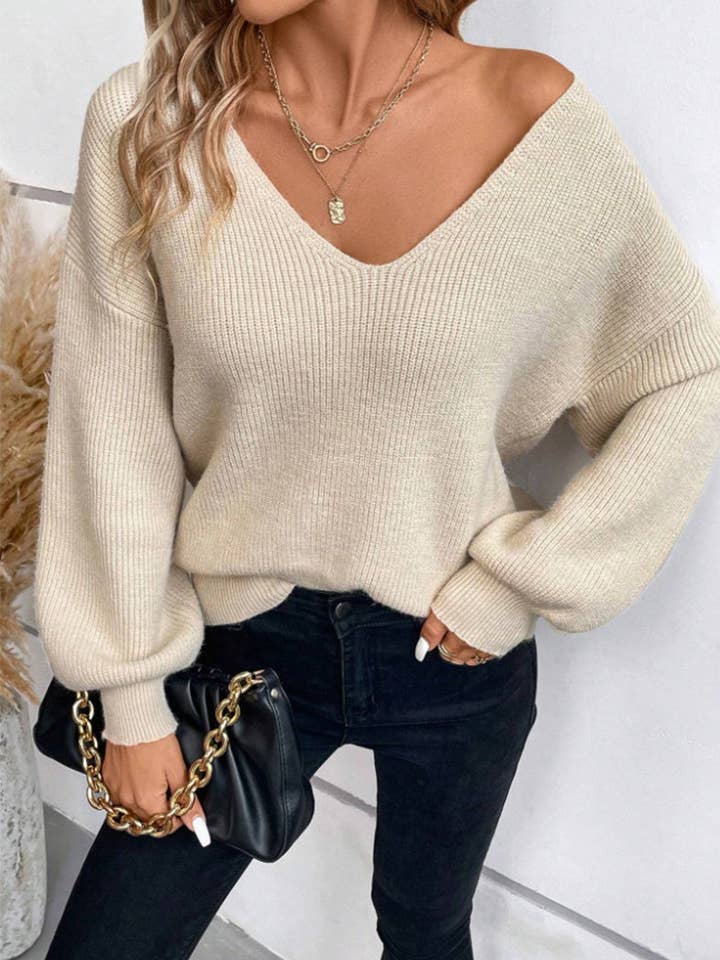 Open-Back Sweater with Bow Detail for wholesale by AZSHOP Trading LLC