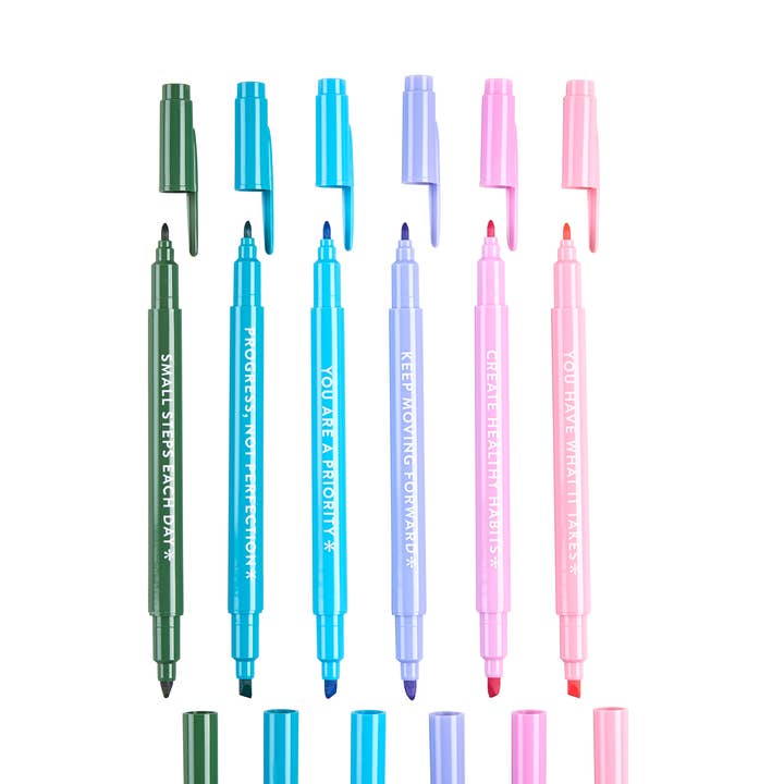 Wellness Prompted Dual-Tip Markers for wholesale by Erin Condren Design
