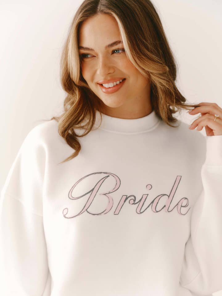 Sweat-shirt graphique de mariée - Blanc pour la vente par Six Stories