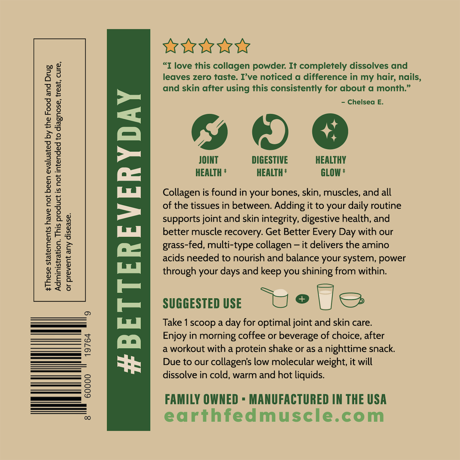 Earth Fed Muscle - Wholesale Protein/Superfood Powder - Collagen Peptides, Unflavored (formerly known as The Keystone)15