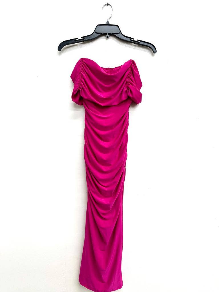 Uptown Apparel - Venta al por mayor Vestido - Mujer - Vestido midi elegante con escote caído3