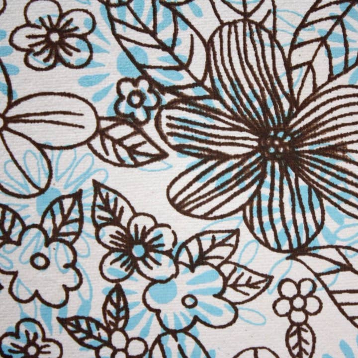 Sustainable Threads - Wholesale Journal/diary - Aqua Flowers Journal, Soft Cover - 6"X8" - Tree-Free Paper1