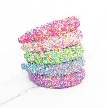 Golden Thread - Wholesale Fashion Headband - Women's - Green Sprinkle Headband1