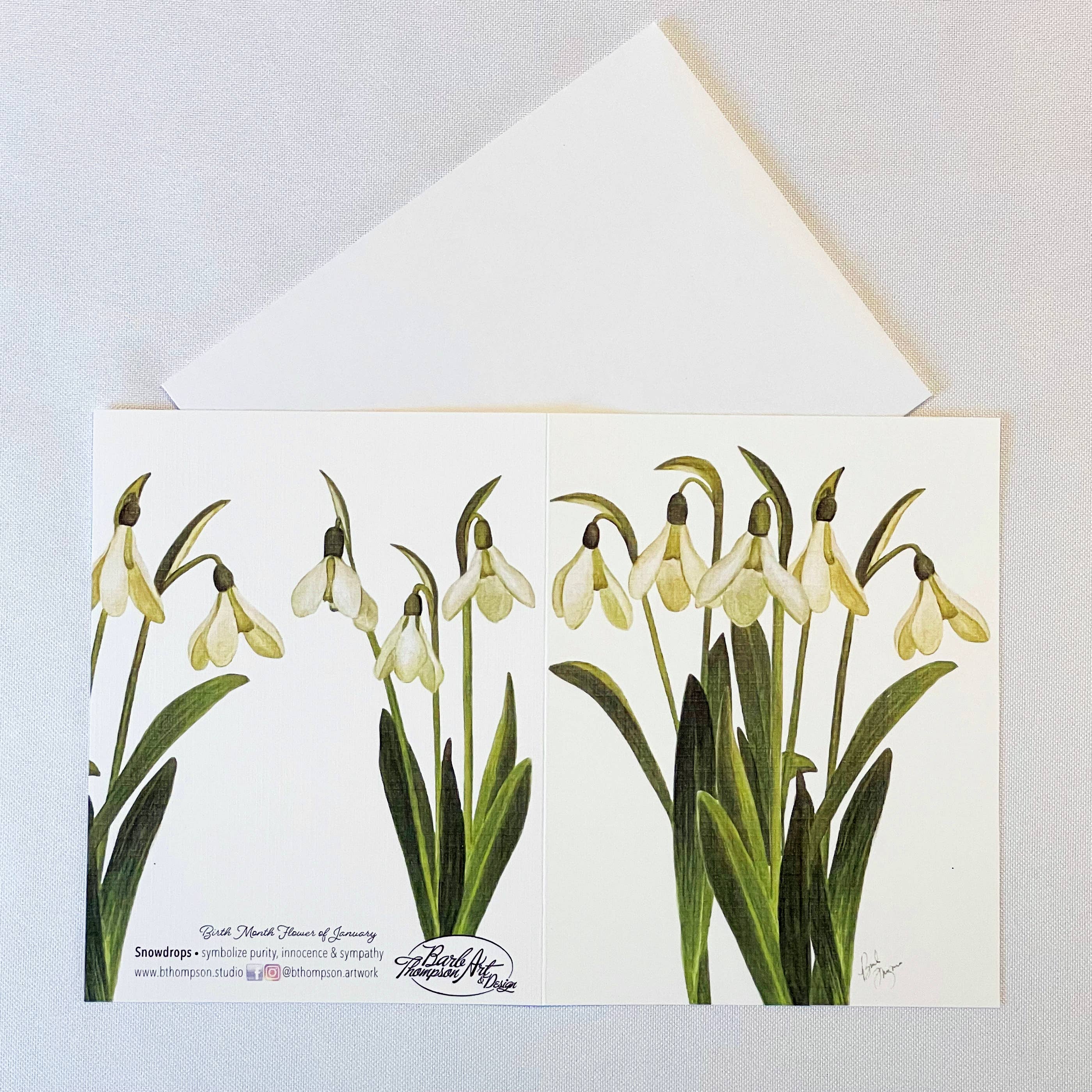 Broad Bloom - Wholesale Stationery/Notecard Set - Snowdrop Notecard1