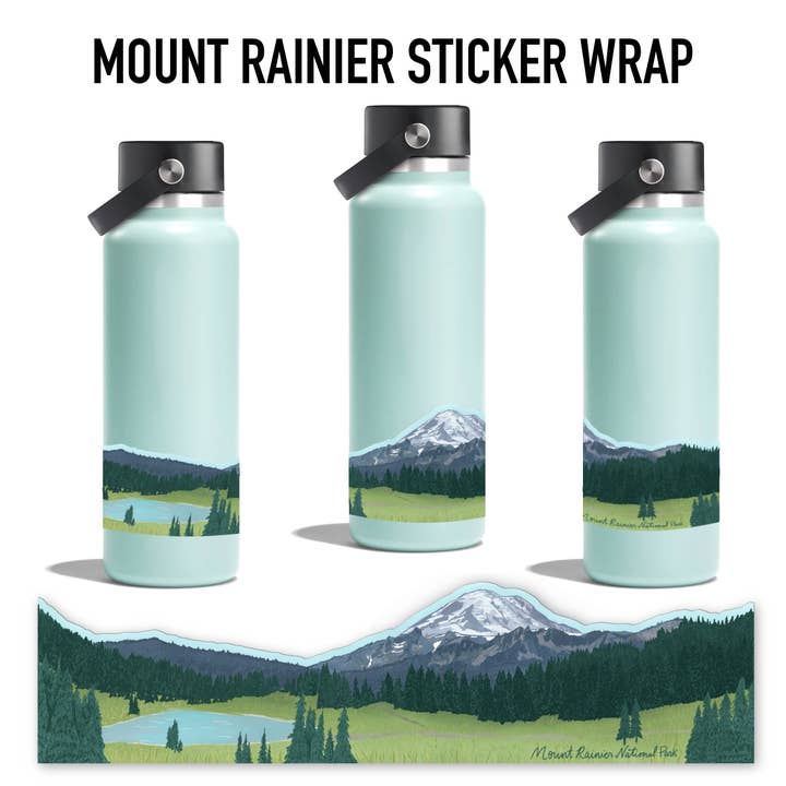 Parc national du mont Rainier - Enveloppe autocollante pour la vente par Creatively Leanne