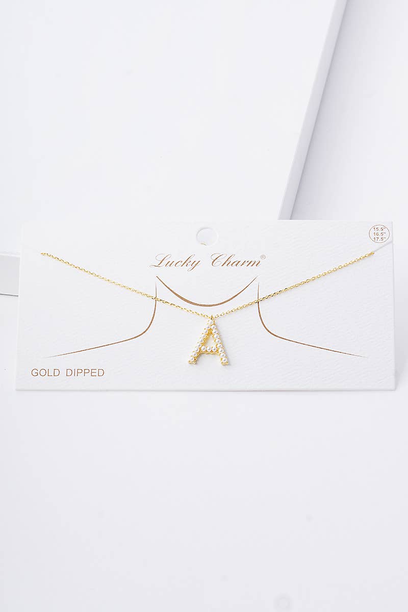 OHBOOBA DESIGN - Vente Colliers à pendentif - Collier initial en perles plaquées or1