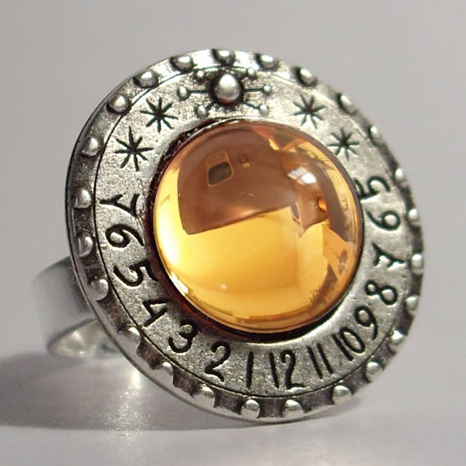 Saturn Sundial Ring - Justerbar ring i en juvelæske. for engroshandel hos Ragalaxys