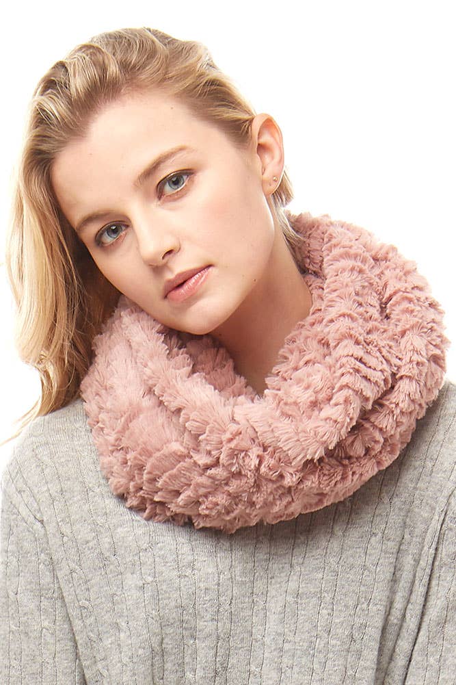 Hana - Wholesale Scarf - Women's - Solid Faux Fur Infinity Scarf13