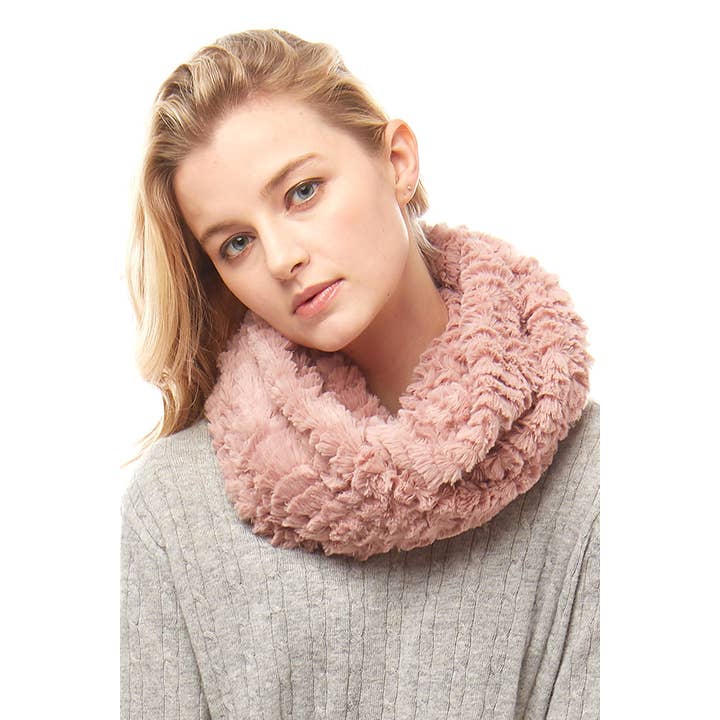 Hana - Wholesale Scarf - Women's - Solid Faux Fur Infinity Scarf13