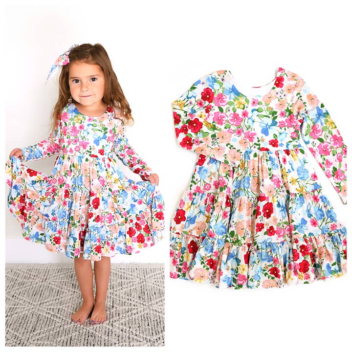 Gigi and Max - Wholesale Dress - Kids - Kaylee SWING DRESS Bamboo Floral Kids Clothing Outfit1