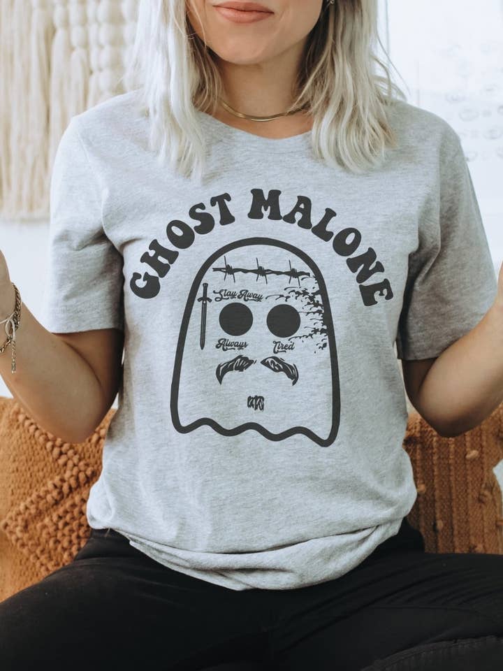 Ghost Malone | Seasonal T-Shirt | Ruby’s Rubbish® for wholesale by Ruby’s Rubbish