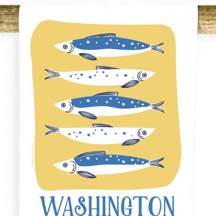 Washington Fisch auf goldenem Handtuch für den Großhandel von Potluck Press