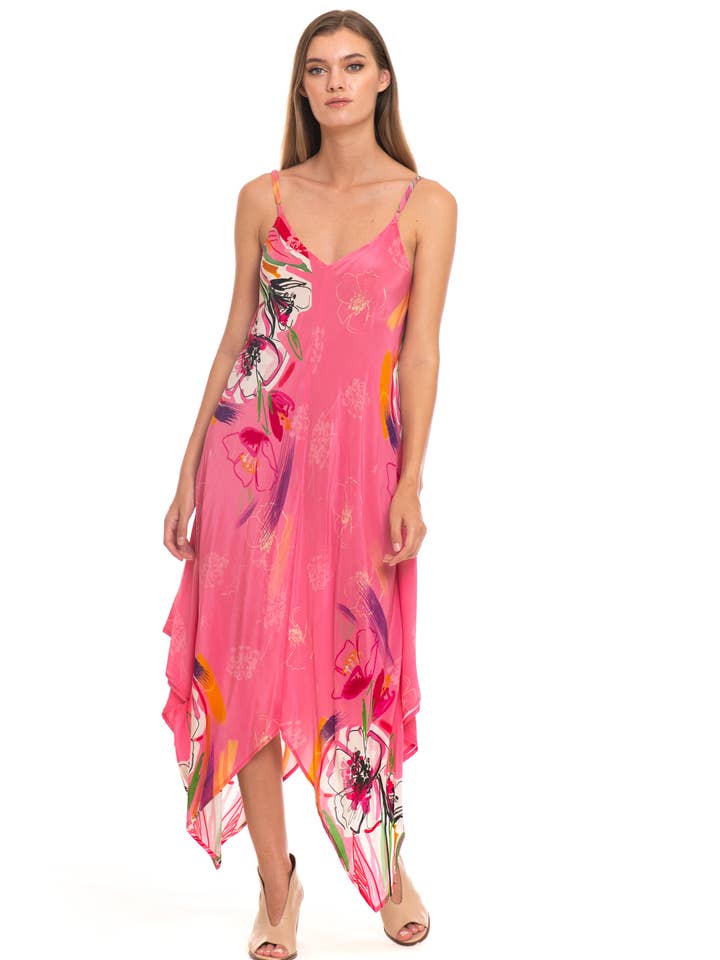 MAXIKLEID PETAL DREW AUS SEIDE für den Großhandel von Tolani