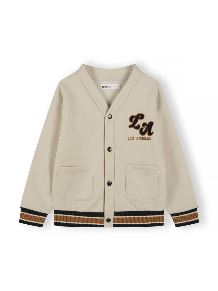 Boys buttoned sweatshirt chest applique cream for wholesale by Minoti sp. z o.o.