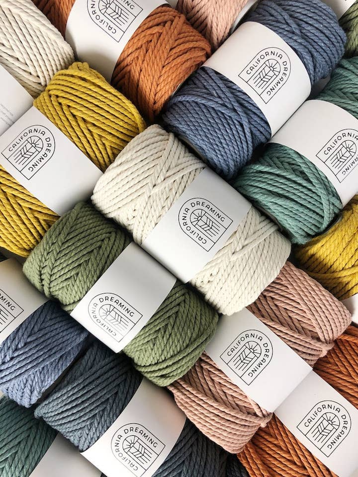 3mm recycled cotton rope | twisted | 50m | in many colors for wholesale by California Dreaming Macrame