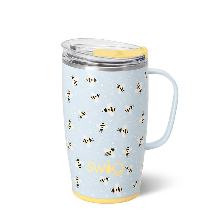 Busy Bee Travel Mug (18oz) for wholesale by Swig Life