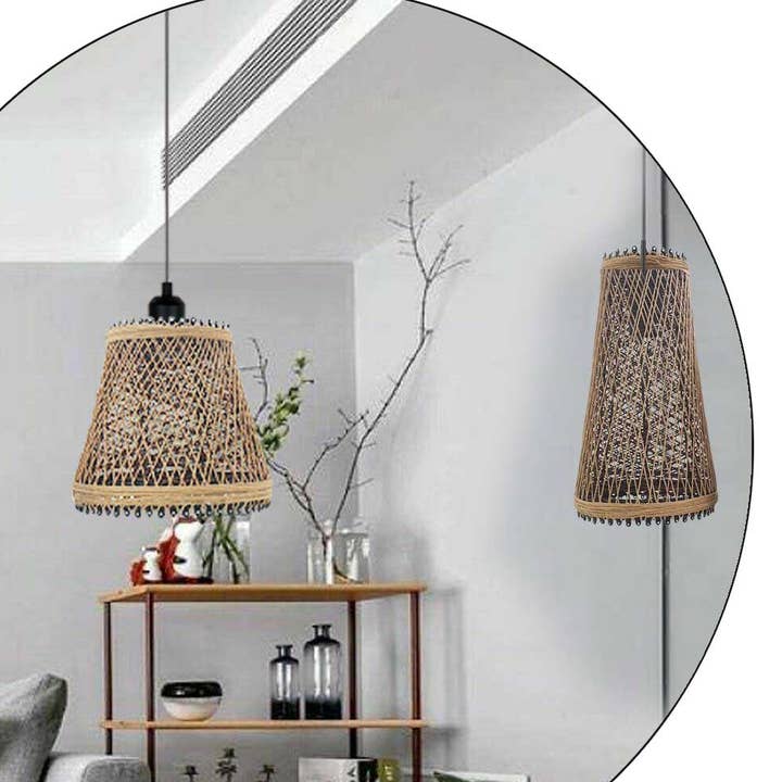 Ledsone - Wholesale Chandelier/hanging light - Rattan Wicker Ceiling Pendant Light Shade Hanging Light Antique décor Lampshade~133414