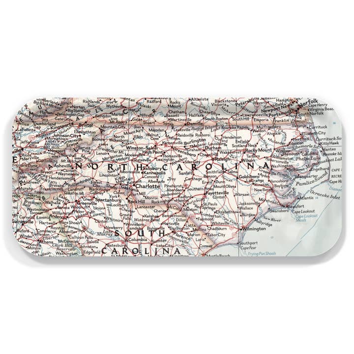 Daisy Mae Designs - Wholesale Decorative Tray - North Carolina Vintage Map Birchwood Serving Tray