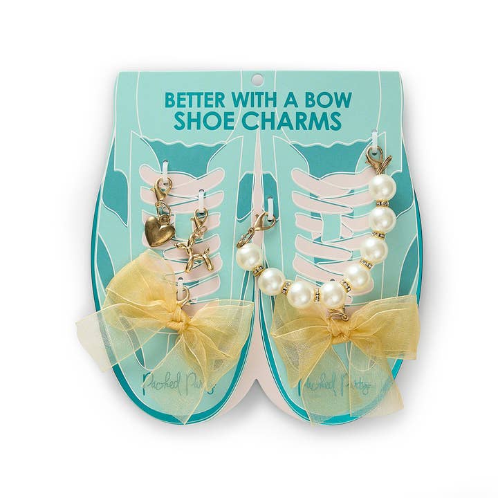 BETTER WITH A BOW SHOE CLIP SET- Teal for wholesale by Packed Party