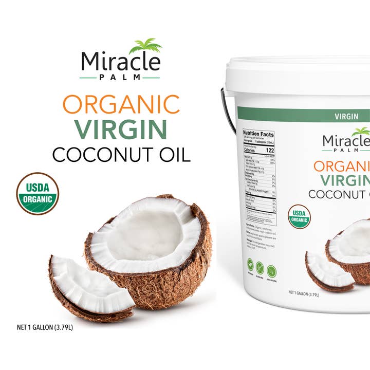Miracle Palm - Wholesale Cooking Oil - Organic Virgin Coconut Oil (1 Gallon)