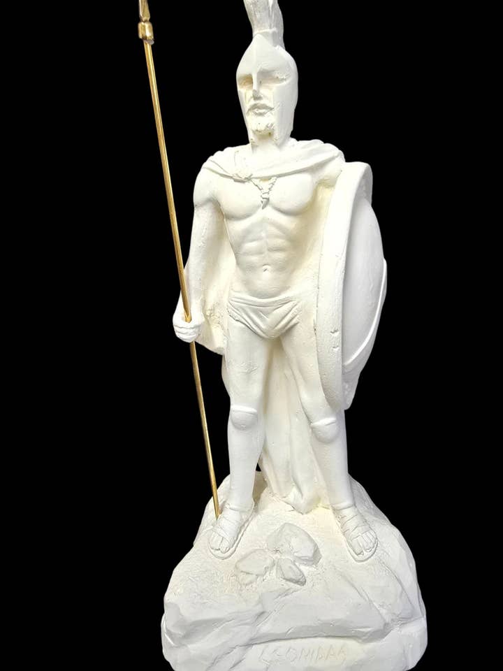 Alabasterstatue af kong Leonidas I af Sparta for engroshandel hos 2 Greeks Inc