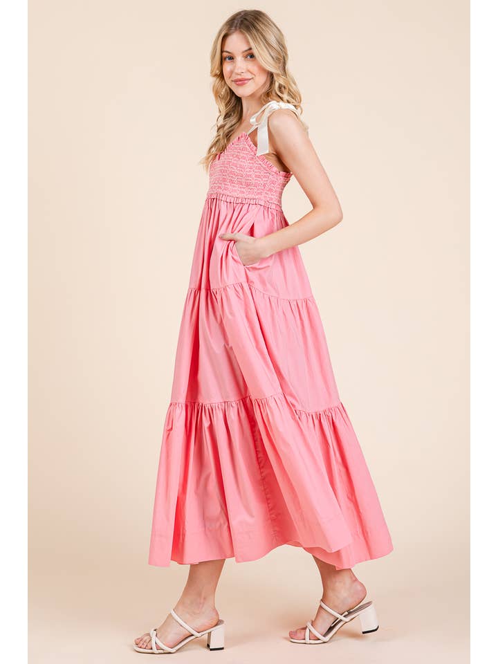 GeeGee x Lovelo - Vendita all'ingrosso Vestito - Donna - Abito midi plissettato a balze taglie comode, MD51552PL1