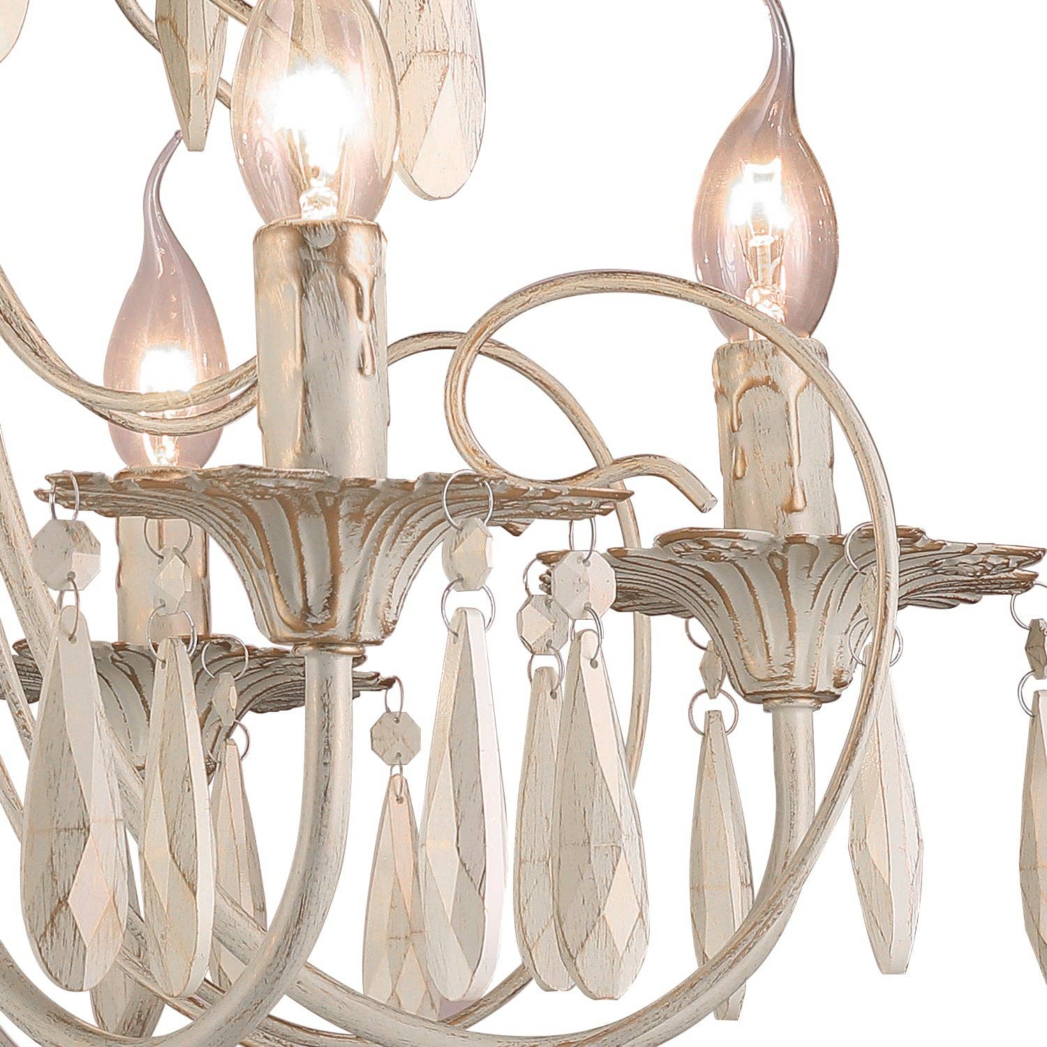 Ledsone - Wholesale Kroonluchter/hangend licht - Traditionele Geborsteld Goud 6 Armen Kristallen Kroonluchter Plafondlamp Kaarslamp ~ 46172