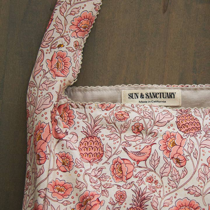Sun & Sanctuary - Wholesale Tote Bag - Women's - The Solvang Tote Bag in Pink Pineapples1