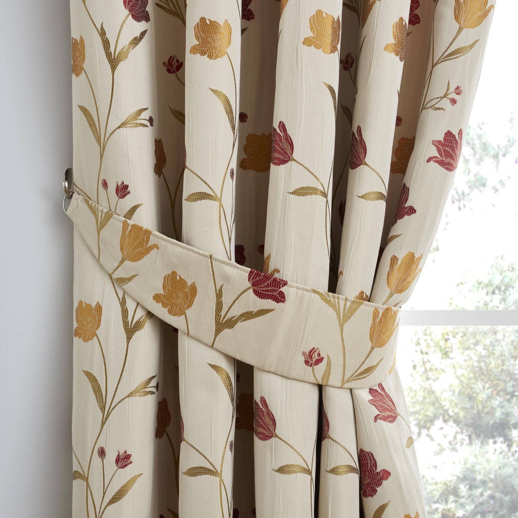 UW Home - Wholesale Gordijn-embrasse - Juliette Curtain Tiebacks van Curtina in naturel/rood