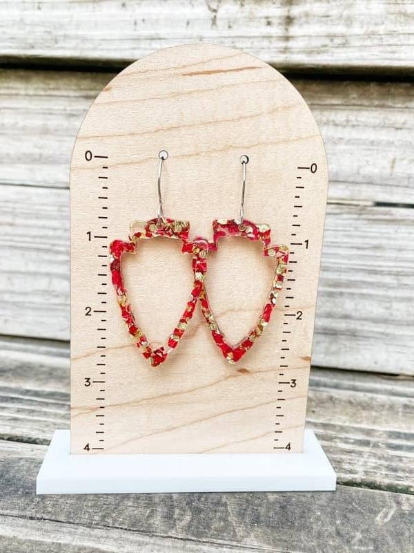 Red and Gold Glitter hollow arrowheads for wholesale by Designed To Flaunt