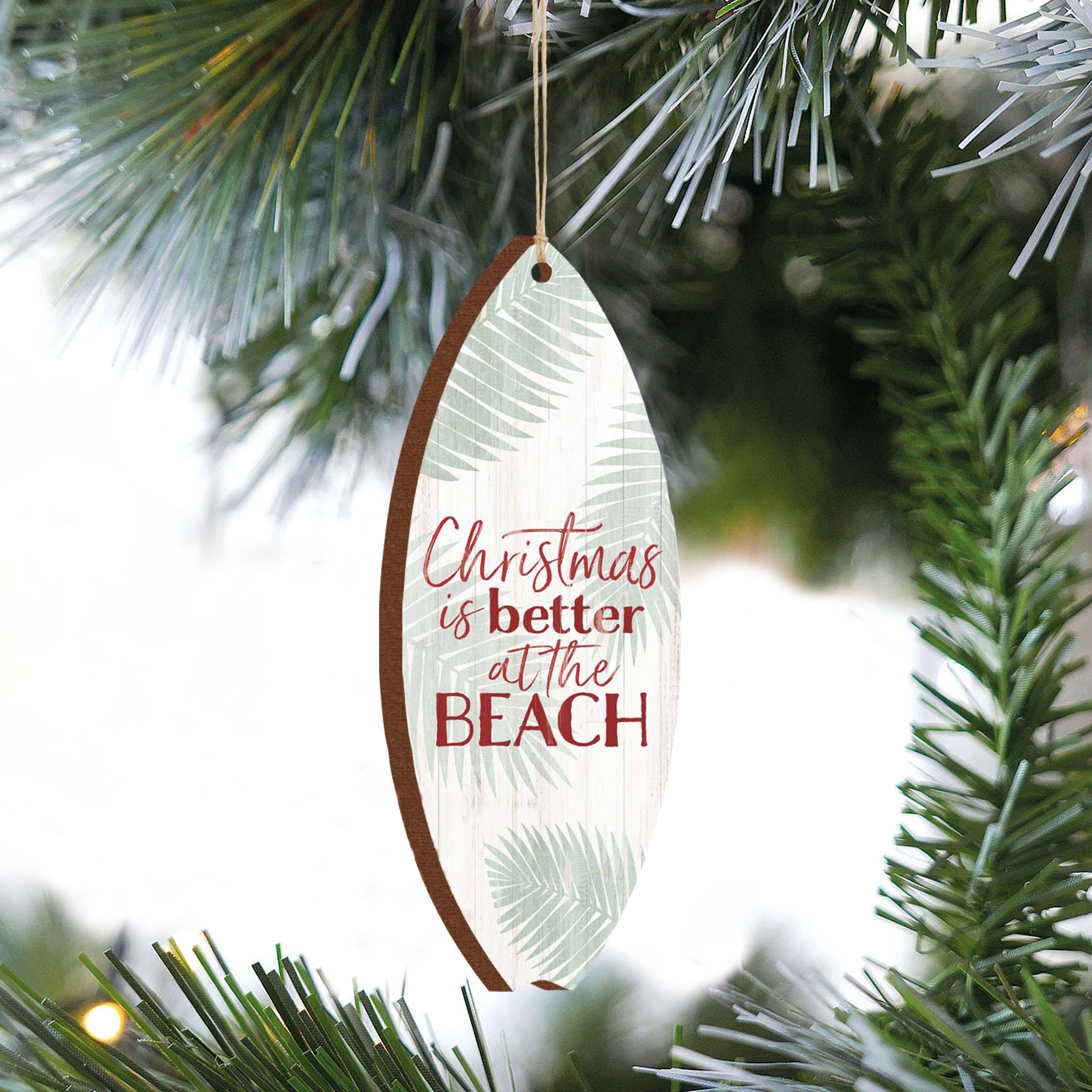P. Graham Dunn - Wholesale Ornament - Christmas Is Better At The Beach Surfboard Ornament0