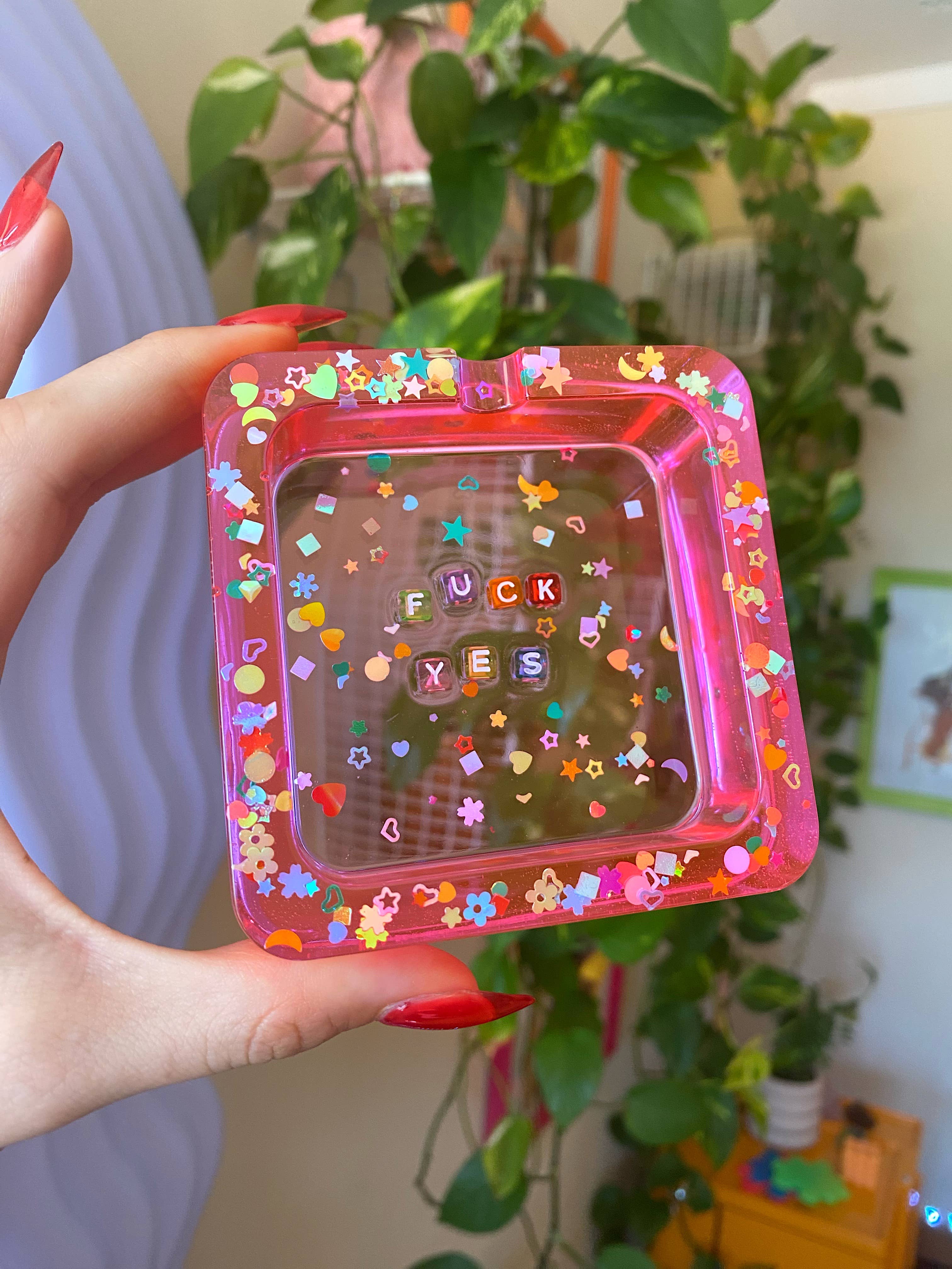 Rosemilk Resin - Wholesale Ashtray - 'Fuck Yes' Tray