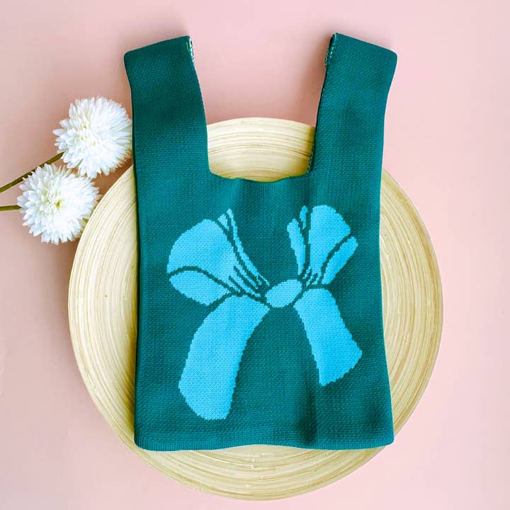 Tiny Gift Society - Wholesale Tote bag – Women's - Woven Bow Bag | Korean Bag | Small Accessory and Book Tote4