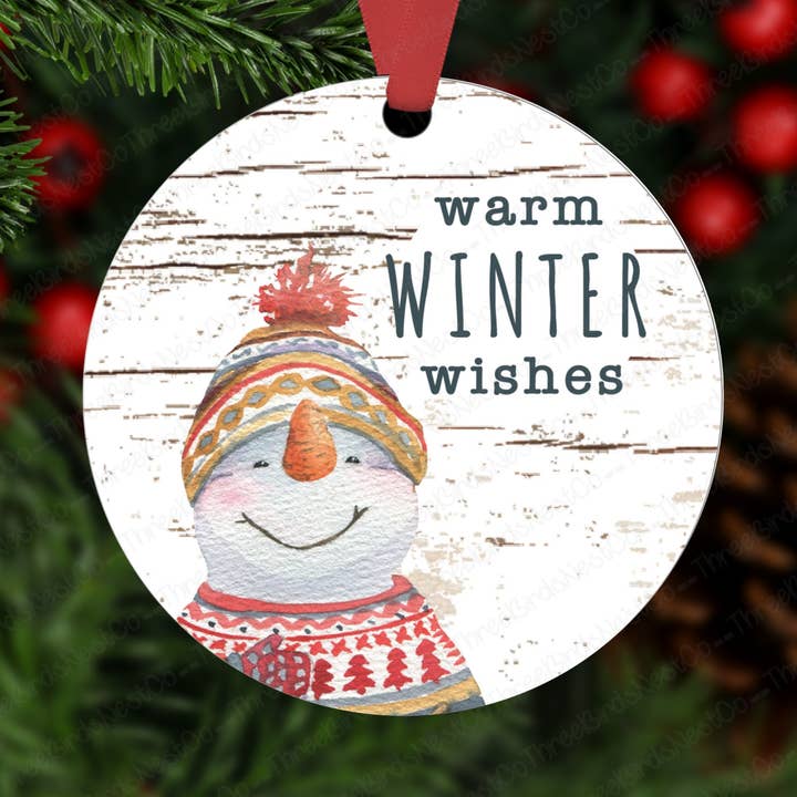 Warm Winter Wishes Snowman Ornament for wholesale by Three Birds Nest Company