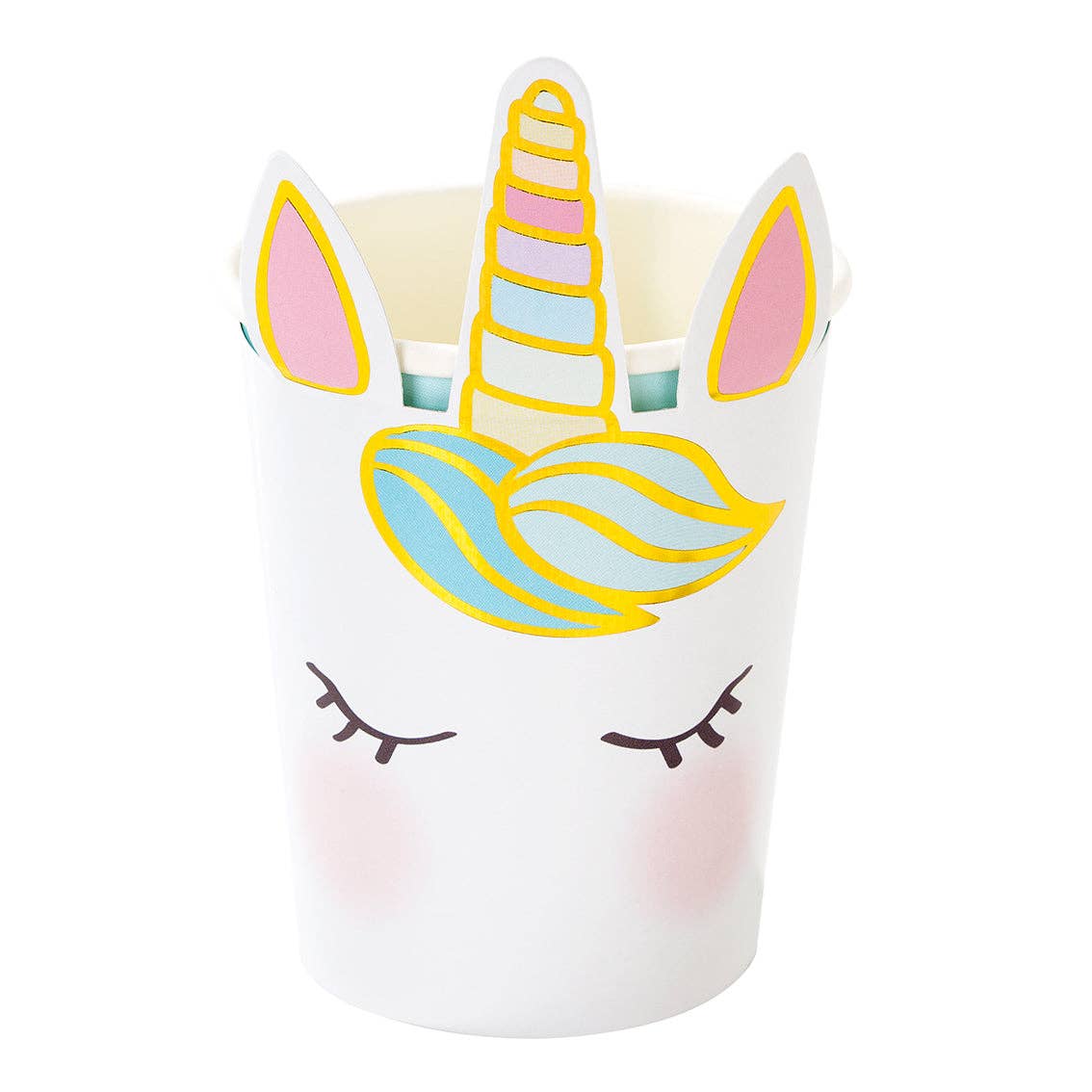 Talking Tables USA - Wholesale Disposable Cup - Unicorn Face Paper Cups - 8 Pack | Party Supplies |3