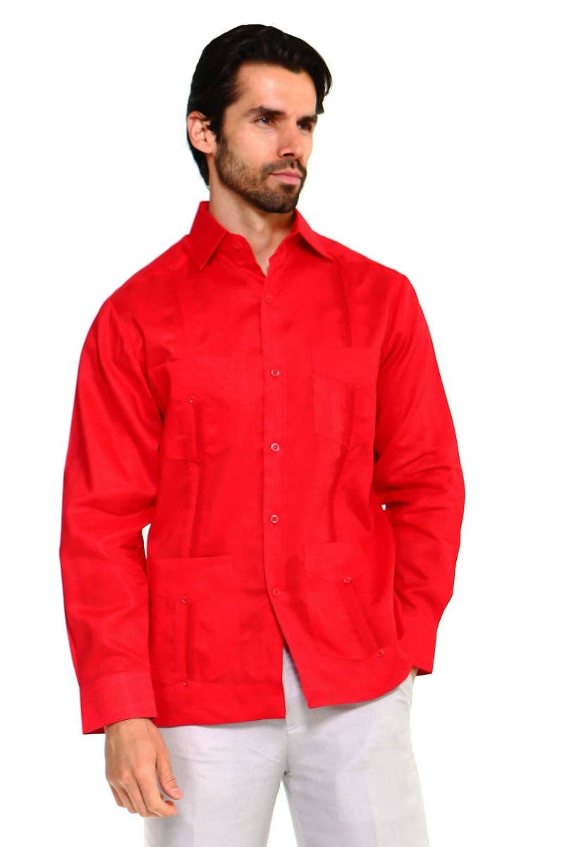 MOJITO COLLECTION – wholesale Buttoned-down shirt – Men's – Mojito Men's Plus Size Guayabera Shirt Classic Poly Cotton Long Sleeve 3X-8X5