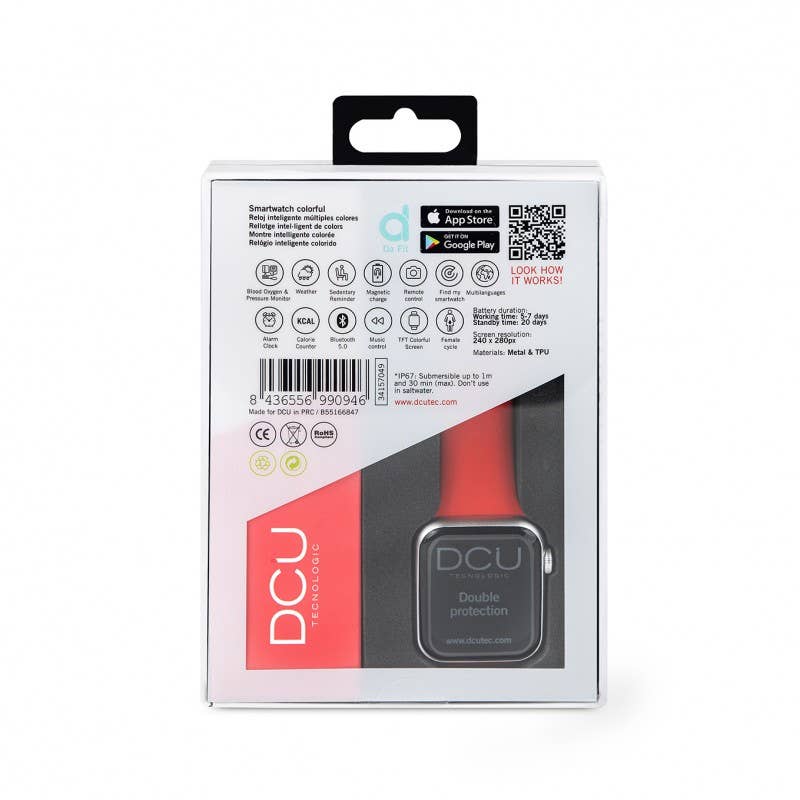 DCU TECNOLOGIC - Wholesale Wrist Watch - Men's - COLORFUL SMARTWATCH WHITE+RED3