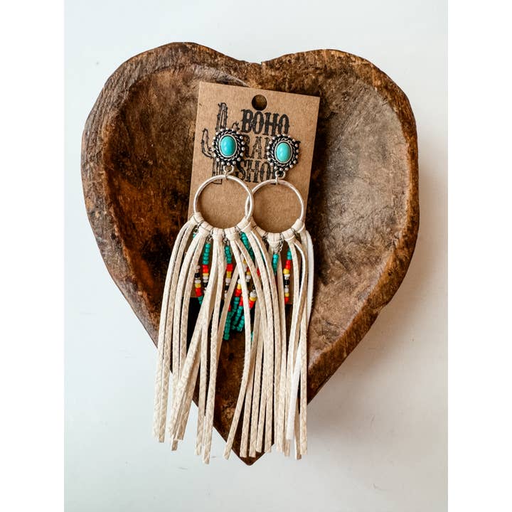 Boho Ranch Shop - Wholesale Tassel Earrings - Western Long Leather Tassel Earrings