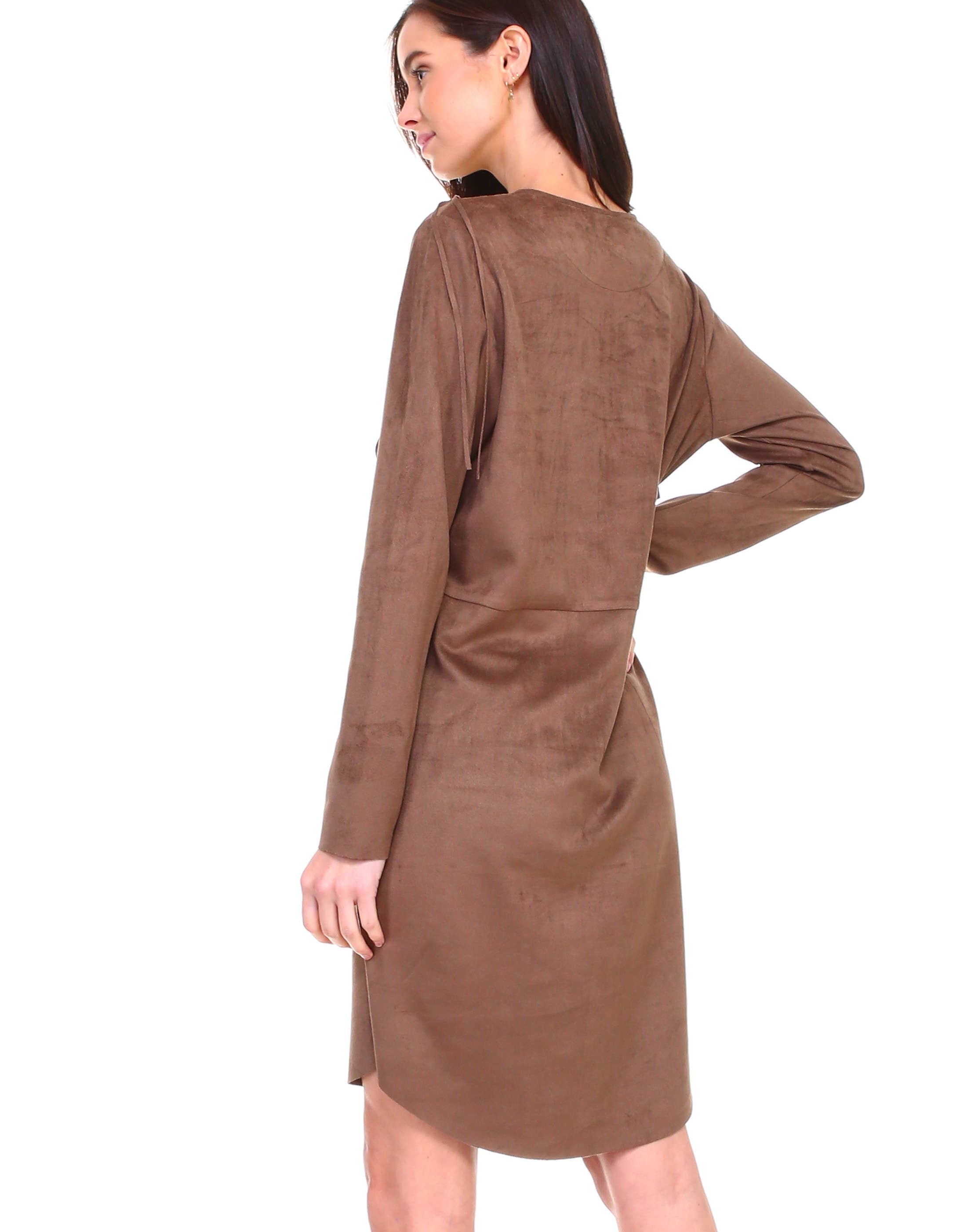 Joh Apparel - Wholesale Dress - Women's - Angie Stretch Suede Tunic Dress3