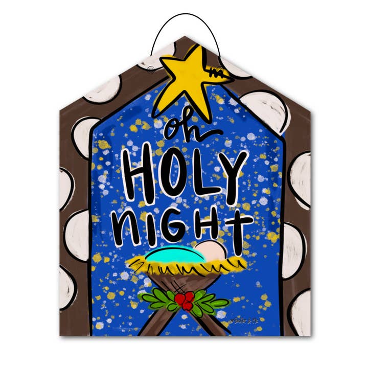Oh Holy Night House Door Hanger for wholesale by Baxter & Me