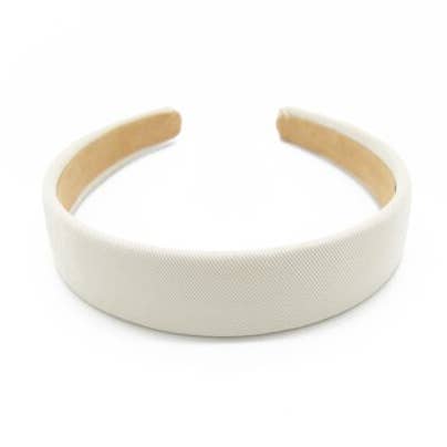 Fascia per capelli/fascia per capelli bianca solida leggermente strutturata per la vendita all'ingrosso da parte di Fleur de lys collections